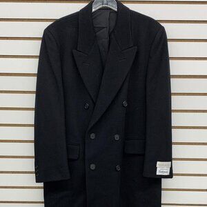 :NWT JOHN CLARENDON Men's Size 40R Black Long Wool Blend Yale Coat